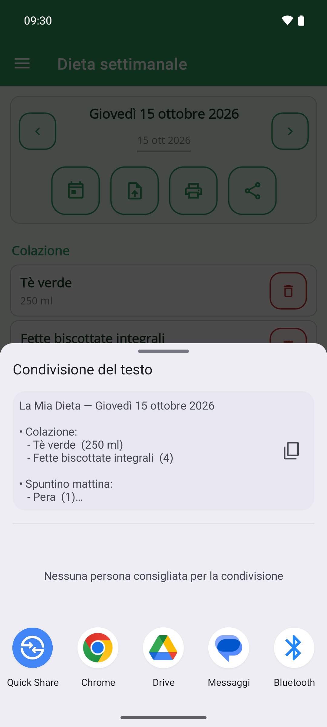 La Mia Dieta — condividere la dieta