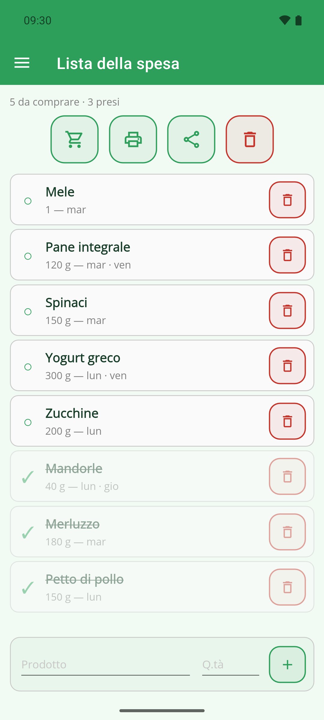 La Mia Dieta — un prodotto segnato come preso