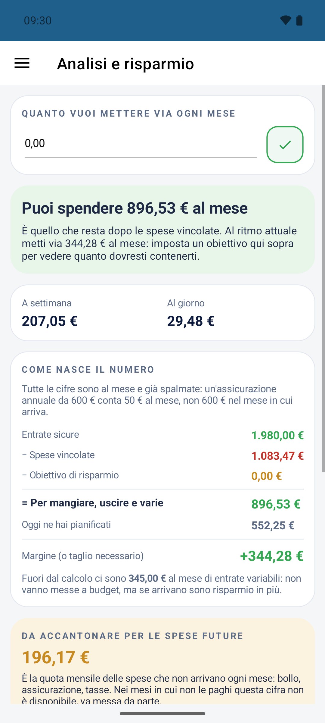Il Mio Budget — analisi e risparmio