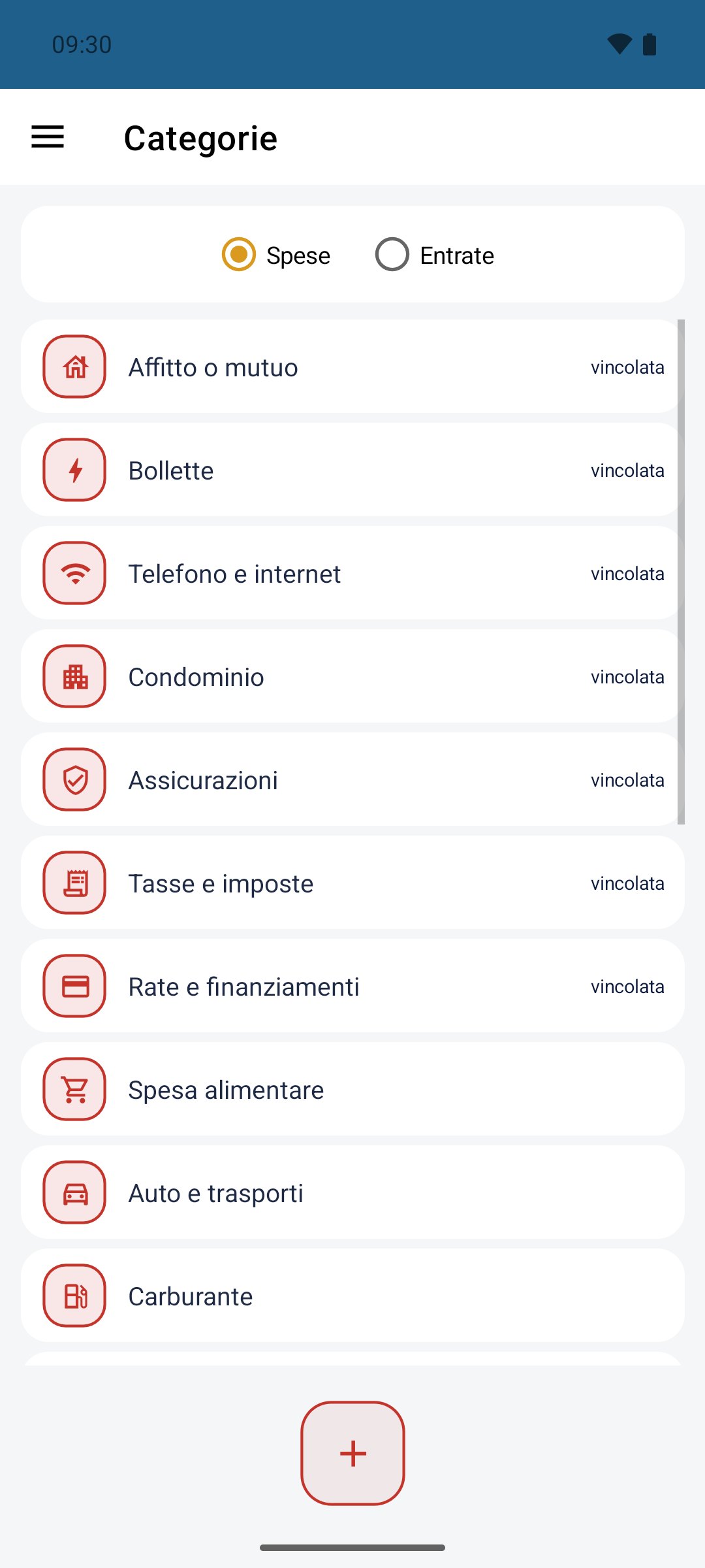 Il Mio Budget — categorie