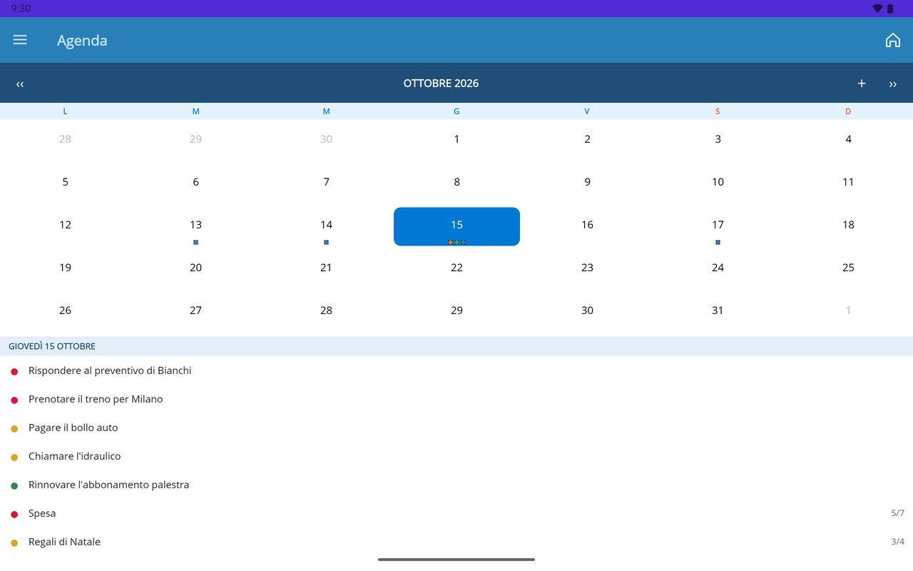 Remember su tablet — agenda